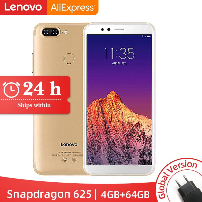 Global Version Lenovo S5 K520 4GB RAM 64GB ROM Smartphone Snapdragon 625 Octa core Dual Rear 13MP Front 16MP Face ID4K Cellphone