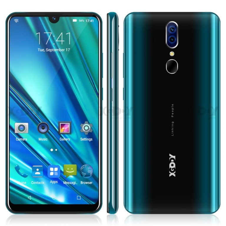 XGODY 9T Pro 6.26" 19:9 Smartphone Android 9.0 2GB 16GB Waterdrop Screen Mobile Phone MTK6580 Quad Core Dual Sim GPS 5MP 2800mAh