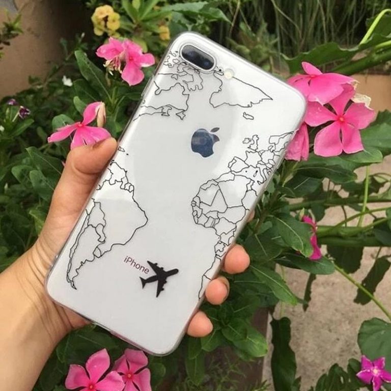 Transparent Phone Case For iPhone 11 Pro XR XS Max XS Cases Luxury World Map Travel Soft TPU Cover for iPhone 6 7P 8P - High-Quality Geometric Design