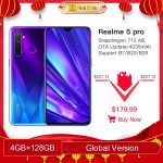 Global Version Realme 5 Pro 4GB RAM 128GB Mobile Phone Snapdragon