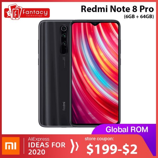 Global ROM Xiaomi Redmi Note 8 Pro 6GB 64GB 64 MP Quad Cameras MTK Helio G90T Smartphone 6.53'' FHD+ 4500mAh 18W QC 3.0