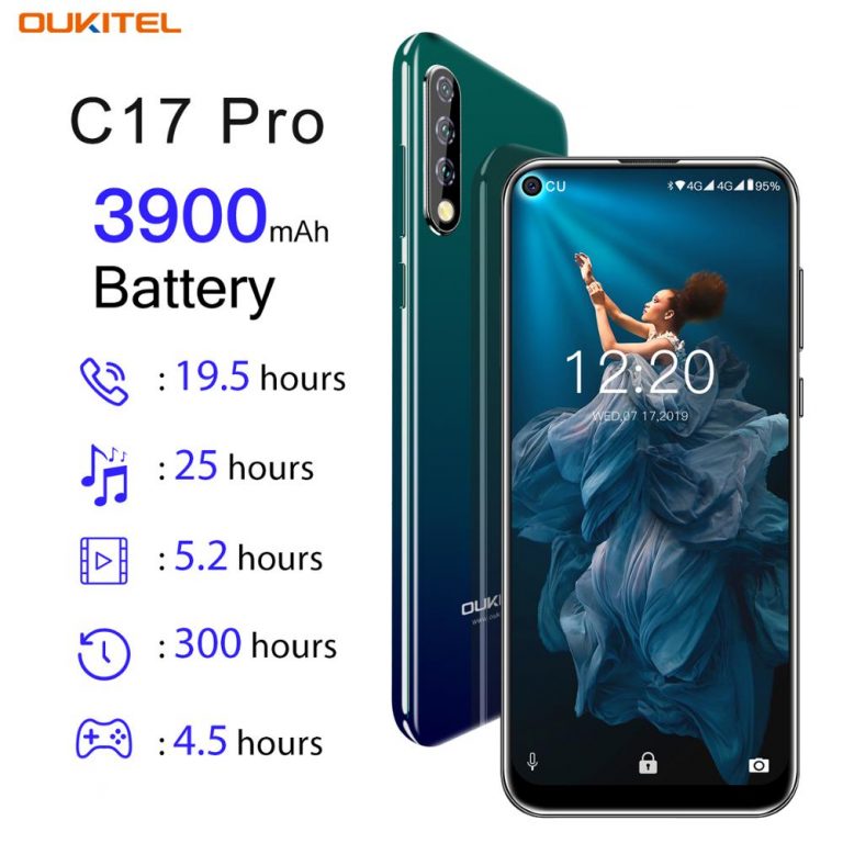 OUKITEL C17 Pro 6.35 inch 4GB RAM 64GB ROM MT6763 Smartphone 13MP Fingerprint Octa Core Android 9.0 4G Mobile Phone 3900mAh 2 📱Sleek and Powerful 6.35" OUKITEL Smartphone with 13MP Camera and Fingerprint Security 🔒✨