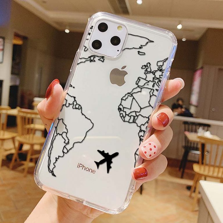 Luxury World Map Travel Soft TPU Phone Case For iPhone 11 Pro XR XS Max Clear