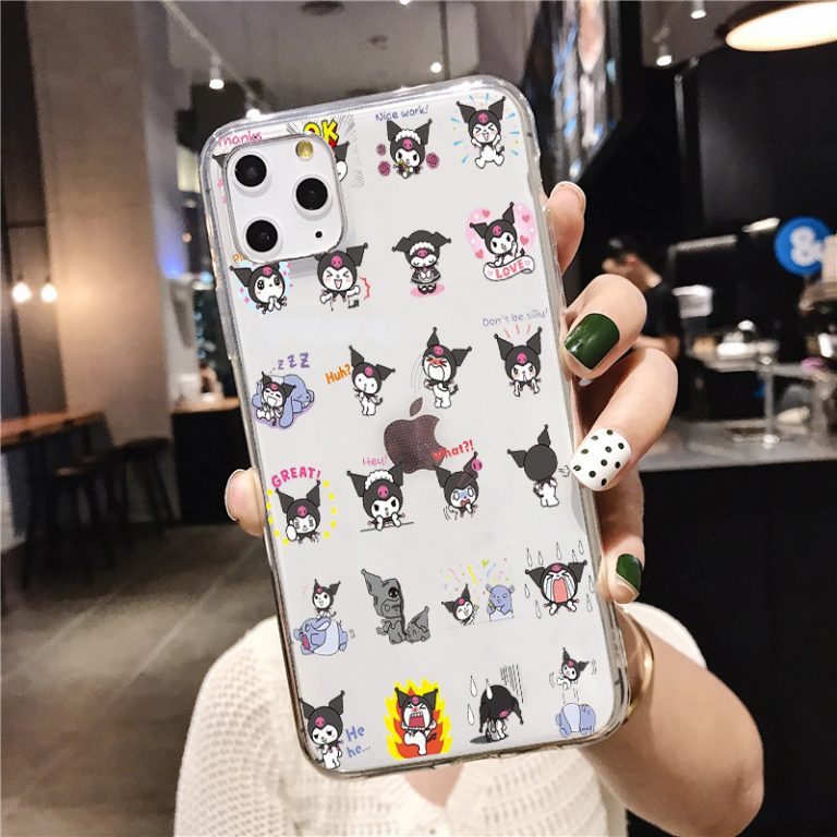 Kuromi Cute transparent Soft Silicone TPU Phone Cover for iPhone