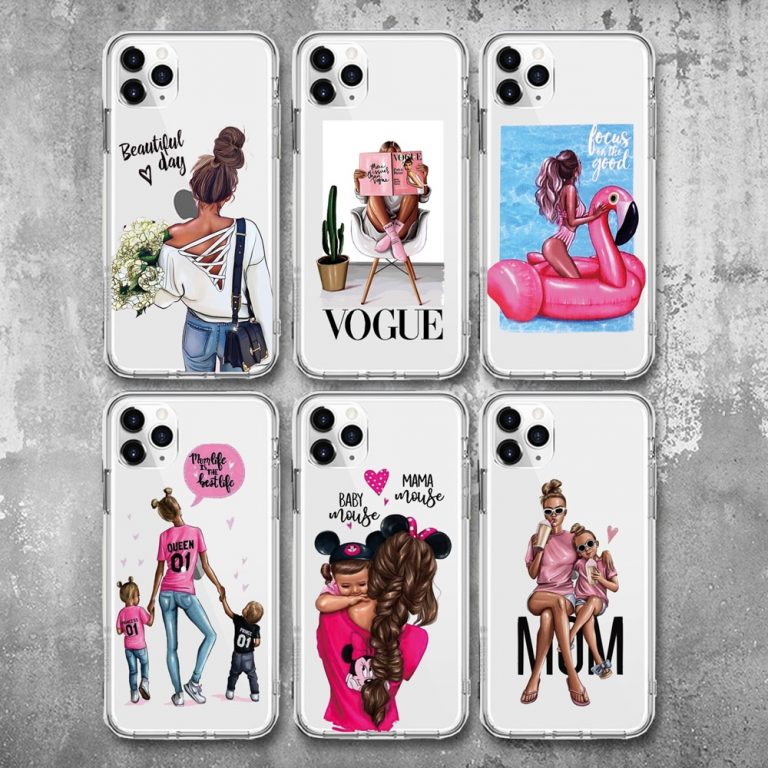 Cute Girl Soft Phone Case For Apple iPhone 11 11Pro Max Baby Women Mom Silicone Cover For iPhone 6s 7 8 Plus 5S SE X XS XR Case 1 Cute Girl Soft Phone Case For Apple iPhone 11 11Pro Max Baby Women