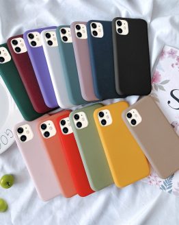 Luxury Phone Case For iPhone 11 Pro 7 6 6s 8 X Plus XR XS Max Simple Solid Color Soft TPU Case Candy Color Back Cover