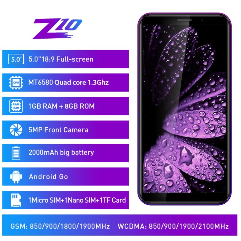 LEAGOO Z10 Android Mobile Phone 5.0" 18:9 Display 1GB RAM 8GB ROM