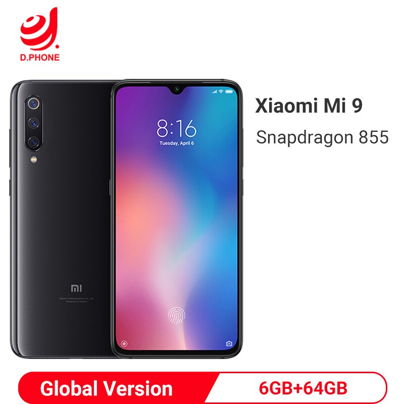 Global Version Xiaomi Mi 9 6GB 64GB Mi9 Smartphone Snapdragon 855 Octa Core 6.39" AMOLED Screen 48MP Rear Camera Cellphone NFC