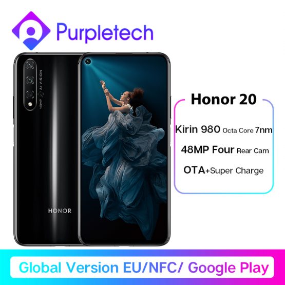 Global Version Honor 20 Smartphone 6G128G Kiri 980 Octa Core 6.26''48MP Four Camera Mobile Phone NFC Google Play SuperCharge