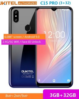 OUKITEL C15 Pro 3GB RAM 32GB ROM 6.088 inch Waterdrop Big Screen Android 9.0 Pie MT6761 Smartphone 5G WiFi Mobile Cell Phone