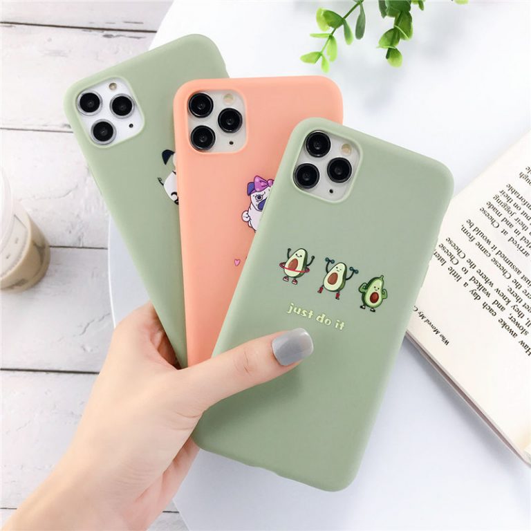 Lovebay Silicone Phone Cases For iPhone 7 XR 11 Pro Avocado Waves Cactus