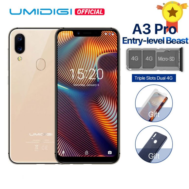 UMIDIGI A3 Pro Global Band Android 8.1 MT6739 5.7"19:9 FullScreen smartphone 3GB+32GB 12MP+5MP Face Unlock Dual 4G Moblie Phone