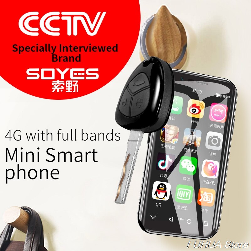 SOYES XS Mini Smartphone 3GB 32GB Android 6.0 1580mAh 4G Mobile Wifi GPS Glass Body Backup Dual Sim Cards Cellphone 2GB 16GB