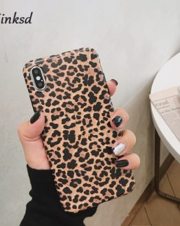 Fashion Leopard print Phone Case For iphone 11 XS Max XR X Case For iphone 8 7 6S 6 plus Back Cover Luxury Soft Cases Matte Capa