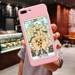 Art pizza coffee Pink silicone Phone Case For iPhone X 6 6s Plus 7