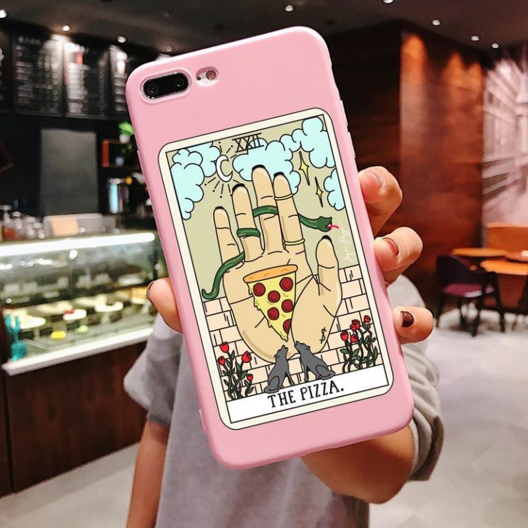 Aesthetic Art pizza coffee Pink silicone Phone Case For iPhone X 6 6s Plus 7 8 Plus XS MAX XR 11 Pro Max SE 5 5s TPU Cover 2 Art pizza coffee Pink silicone Phone Case For iPhone X 6 6s Plus 7
