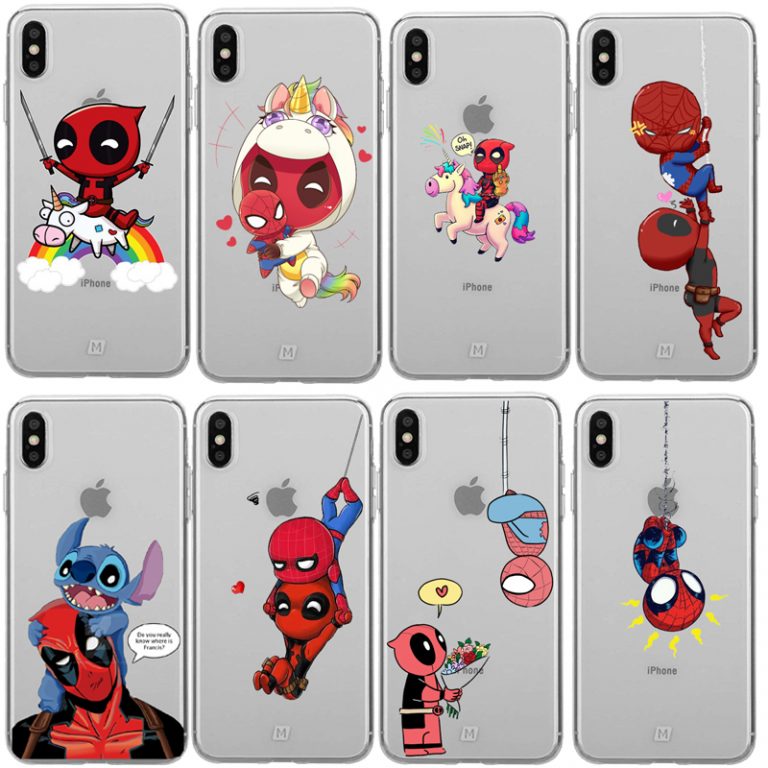 SpiderMan Deadpool ride Unicorn Phone Soft TPU Cases Cover For iPhone 11 11Pro 8PIUS 6PIUS 5s SE 5 XS MAX X XR Funda Coque