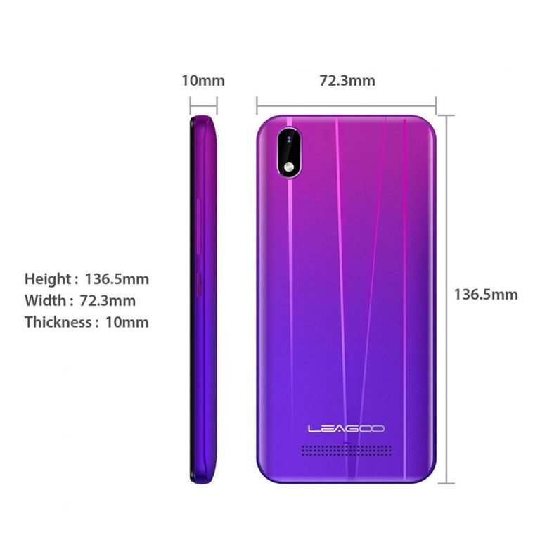 LEAGOO Z10 Mobile Phone 5.0" 18:9 Full Screen Android 8.0 1GB RAM 8GB