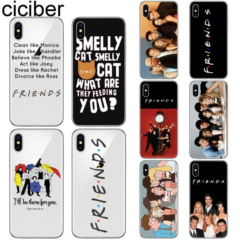 ciciber Phone Case for Iphone 11 Pro X XS Max Soft Silicone Fashion Friends