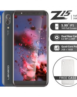 LEAGOO Z15 Mobile Phone 5.99" 18:9 Full Screen 2GB RAM 16GB ROM Dual Rear Camera 3000mAh Android MT6580M Quad Core 3G Smartphone