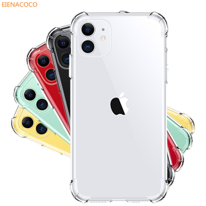 Luxury Shockproof Transparent Silicone Phone Case For iPhone 11 Pro X XR XS Max 8 7 6 6S Plus TPU Clear Cover For iPhone 5 Case