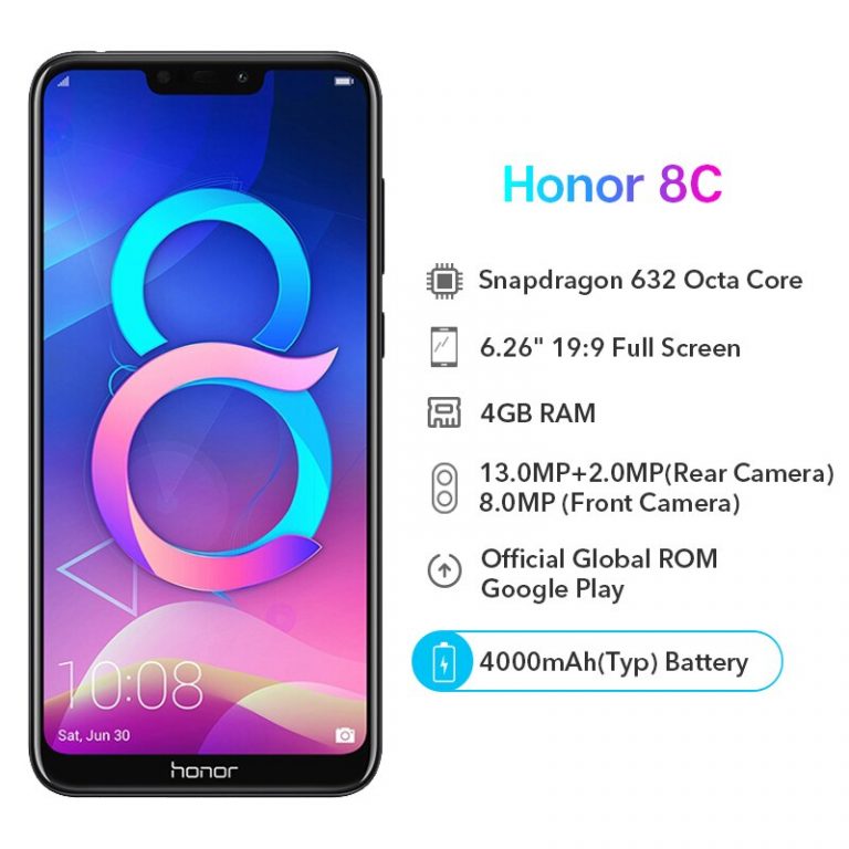 Honor 8C 8 C Smartphone Google Play Snapdragon 632 Octa Core