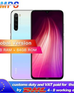 Global Version Xiaomi Redmi Note 8 64GB 4GB Snapdragon 665 Octa Core Smartphone 6.3” 48MP Quad Rear Camera MobilePhone