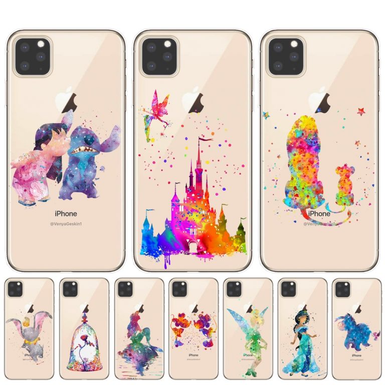 Cartoon Minnie Princess Stitch Mermaid Case For iPhone 11 Pro XS MAX XR Cover For iPhone 8 7 6 6S Plus 5S SE Coque Cover Shell