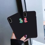 GYKZ Cartoon Dinosaur Phone Case For iPhone 7 11 Pro X XS MAX XR 8 6 6s Plus Cute Couple Black Soft Silicone Back Cover Capa Bag