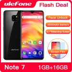 Ulefone Note 7 Smartphone 3500mAh 19:9 Quad Core 6.1inch Waterdrop Screen 16GB ROM Mobile phone WCDMA Cellphone Android8.1