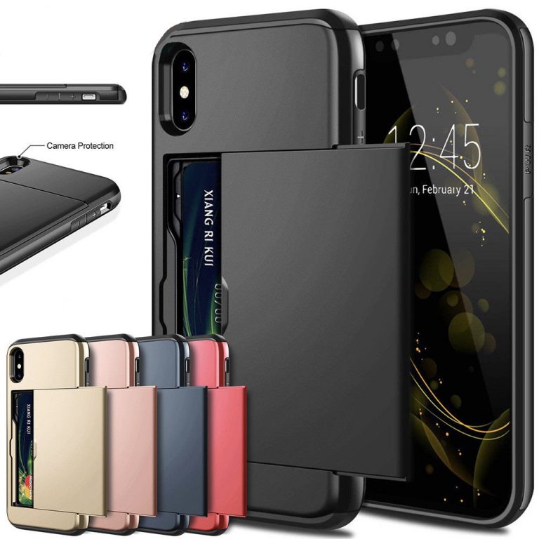 Business Phone Cases For iPhone X XS Max XR Case Slide Armor Wallet Card