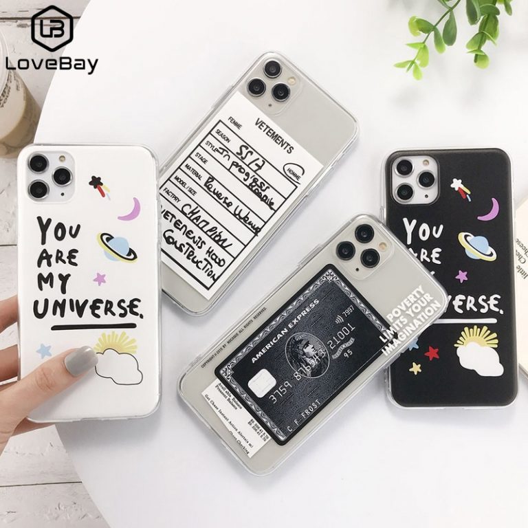 Lovebay Transparent Label Letters Phone Case For iPhone 11 Pro Max