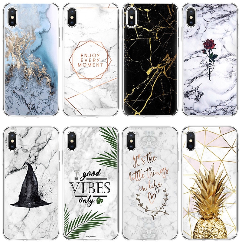 Marble for Samsung A51 A71 A8 J3 J5 J7 S7 S8 S9 Plus A40 A50 A70 for Coque iPhone 11 Pro Max XS XR X 7 8 6 6S Plus Case Cover