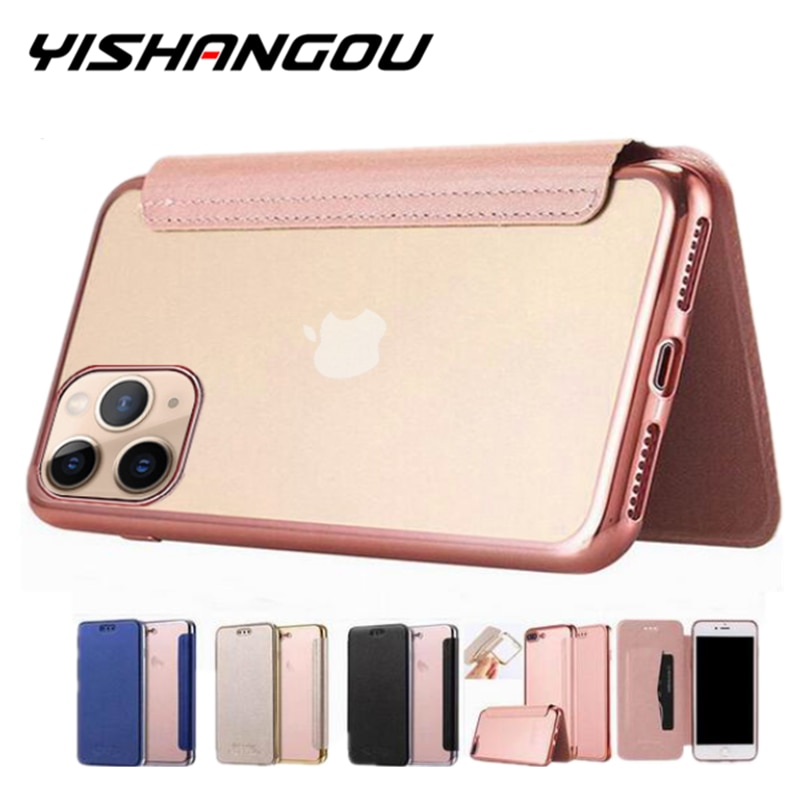 Luxury Wallet Flip Book PU Leather Phone Case For iPhone 11 XR XS Max 5 5S SE 6 6S 7 8 Plus Transparent Clear Back Cover Shell