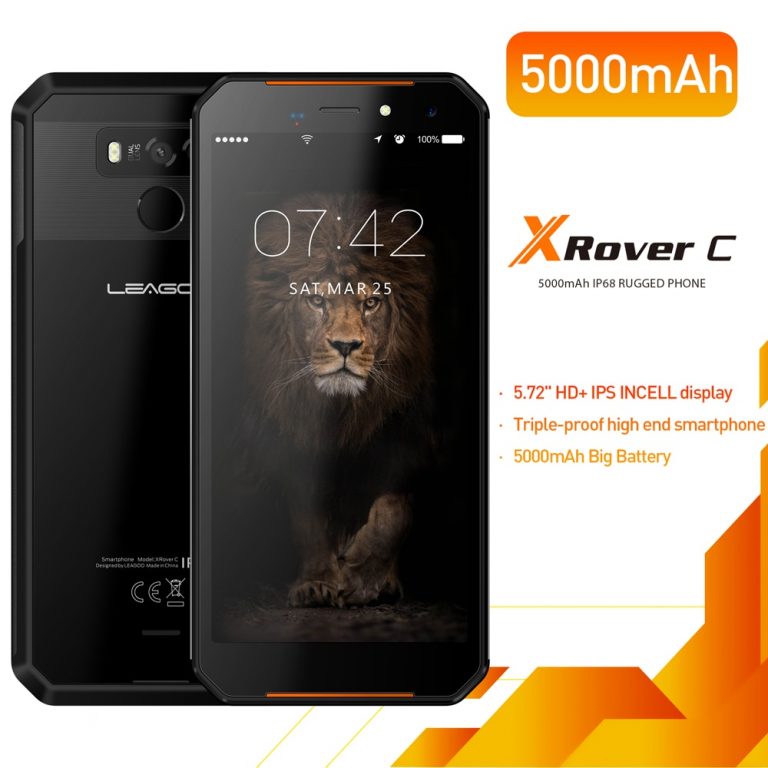 LEAGOO XRover C IP68 NFC OTG Fingerprint Face ID 4G 5.72" IPS Smartphone 5000mAh