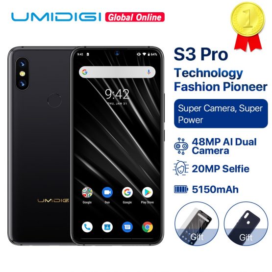 UMIDIGI S3 PRO Ceramic 6GB 128GB Helio P70 Android 9.0 6.3" FHD+ 48MP+12MP Back Cameras 20MP Selfie Camera 5150mAh Smartphone