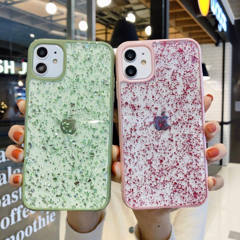 Glitter Sparkle Gold Foil Sequins Phone Case For iPhone 11 Pro X XR XS Max 6 6s 7 8 Plus Transparent Soft Silicone TPU Back Case 1 Glitter Sparkle Gold Foil Sequins Phone Case For iPhone 11 Pro