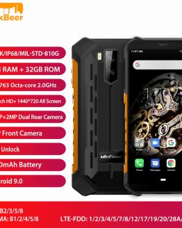 Ulefone Armor X5 5.5" Mobile Phone 4G LTE Rugged Waterproof Smartphone Android 9.0 CellPhone 3GB 32GB MT6763 Octa Core IP68 NFC