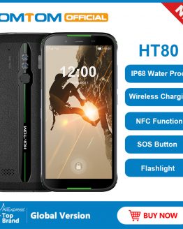 HOMTOM HT80 Android 10 IP68 Waterproof LTE-4G Mobile phone 5.5 inch 18:9 HD+ MT6737 Quad Core NFC Wireless charge SOS Smartphone