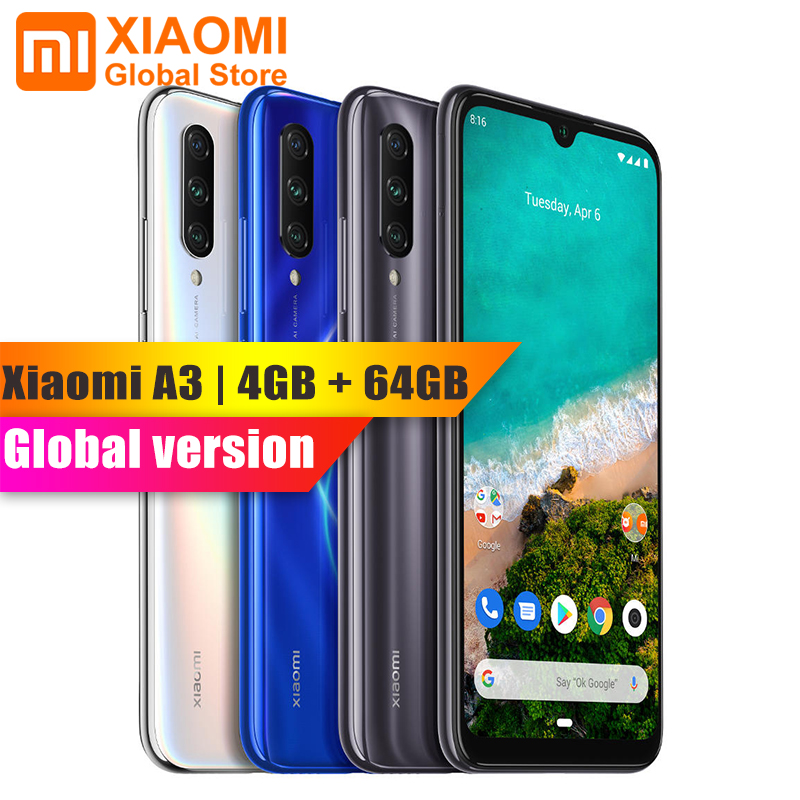 Global Version Xiaomi Mi A3 4GB 64GB Snapdragon 665 Octa Core 32MP+48MP Front Rear Dual Camera 4030mAh Smartphone