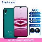 Blackview A60 Smartphone 4080mAh 19:9 6.1 Inch Android 8.1 1GB RAM 16GB ROM Dual Sim Quad Core 13MP+5MP Camera 3G Mobile Phone