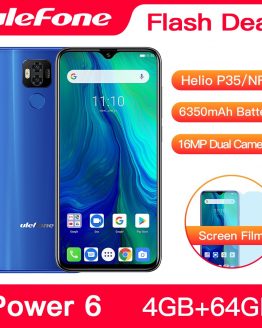 Ulefone Power 6 Smartphone Android 9.0 Helio P35 Octa-core 6350mAh 6.3" 4GB 64GB NFC Cell Phone 4G Global Mobile Phone Android