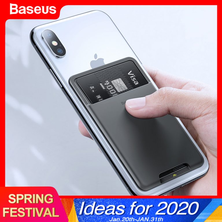 Baseus Universal Phone Back Slot Card Wallet Case For iPhone 11 Pro Max X Xs Luxury Silicone Phone Pouch Case For Samsung Xiaomi