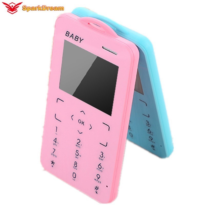 Mini Mobile Phone 1.8" Ultra Thin Card Pocket Student MP3 Low Radiation Push Button Support TF Card Small Slim Size Cellphone