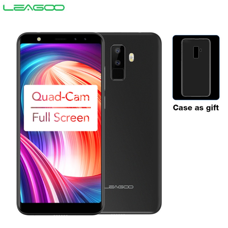 LEAGOO M9 3G Smartphone 5.5" 18:9 Full Screen Four-Cams Android 7.0 MT6580A Quad Core 2GB+16GB 2850mAh Fingerprint Mobile Phone