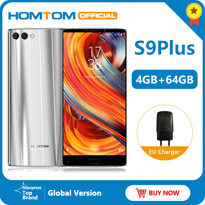 Original version HOMTOM S9 Plus 18:9HD+ 5.99" Tri-bezelless Full Display Cell phone MTK6750T Octa Core 4G+64GB 4G LTE Smartphone