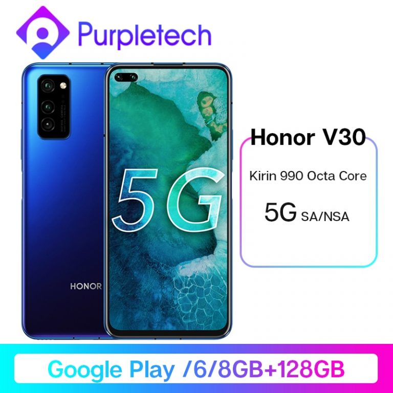 Honor V30 Google Play Kirin990 7nm Octa core 5G Smartphone 6GB 8GB 128GB