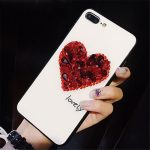 Tempered Glass Case Glitter Rhinestone Love Heart Phone Case For iPhone 11