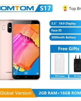 Global Version HOMTOM S17 Android 8.1 Smartphone Quad Core 5.5inch Fingerprint Face Unlock 2G RAM 16G ROM 13MP+8MP Mobile Phone