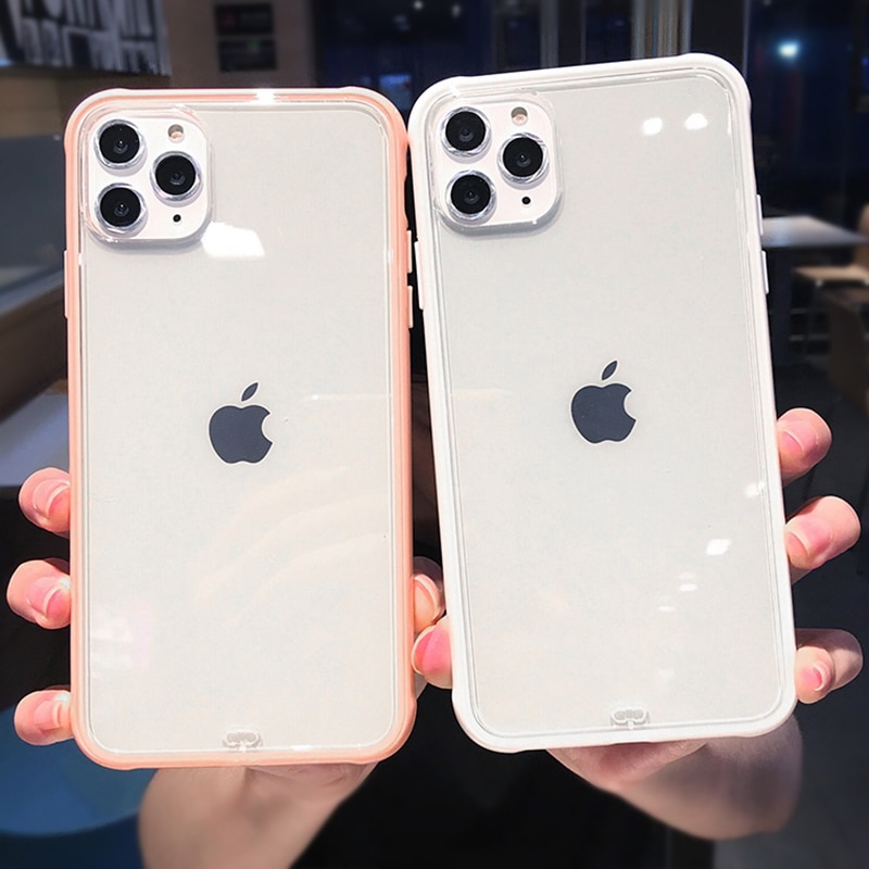 Shockproof Bumper Transparent Silicone Phone Case For iPhone 11 2019 X XS XR XS Max 8 7 6 6S Plus Clear protection Back Cover